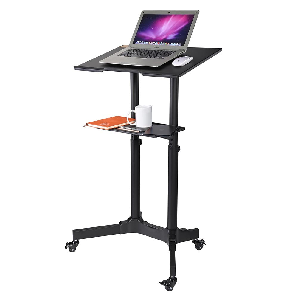 Yescom Height-Adjustable Mobile Laptop Cart on Wheels