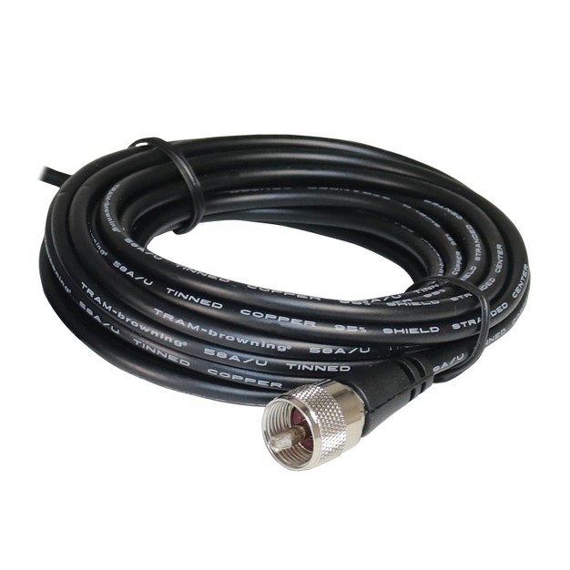 Tram 5 inch Black Steel Nmo Magnet Mount With Rg58 Coaxial Cable And Uhf Pl 259 Connector