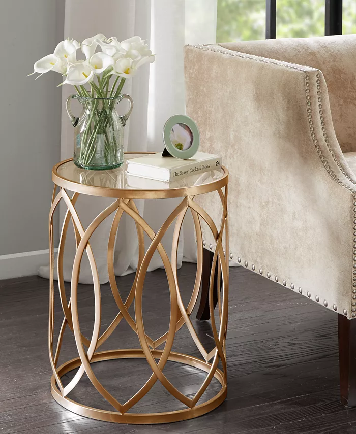 Madison Park Arlo Metal Eyelet Accent Table