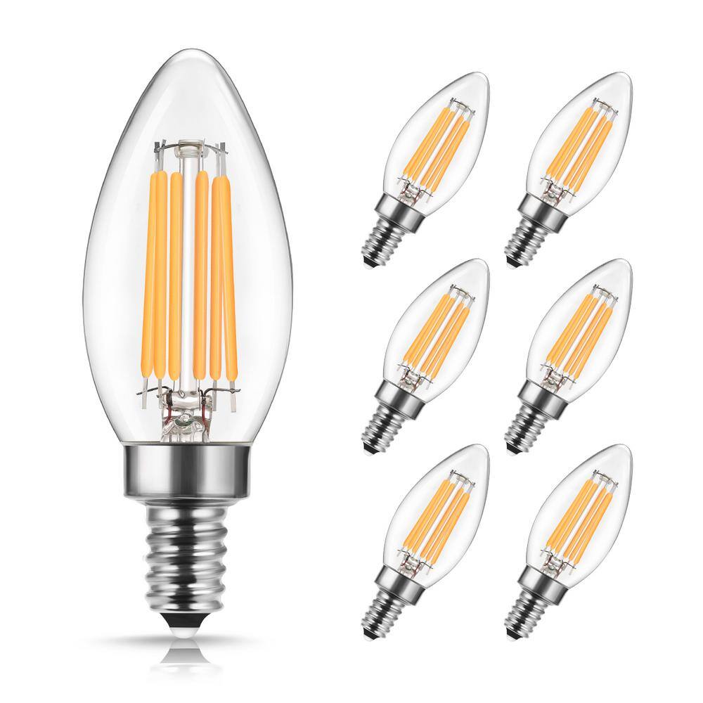 YANSUN 40-Watt Equivalent UL-Listed B11 Dimmable Edison LED Light Bulb Soft White 2700K (6-Pack) H-FZFB02204DE12-6