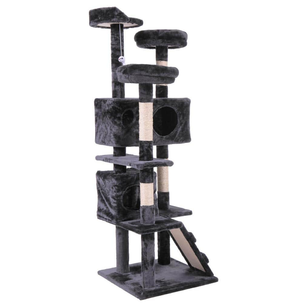 COZIWOW 60 in. Cat Tree Tower with Hanging Toy CW12S0210