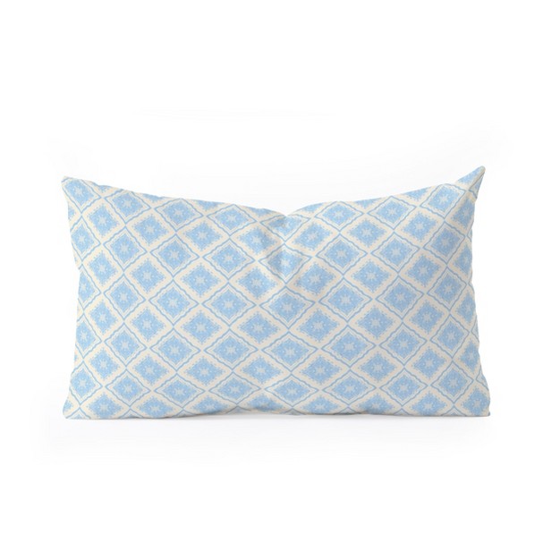 Hello Sayang Snow Flakes Icy Blue Oblong Throw Pillow Society6