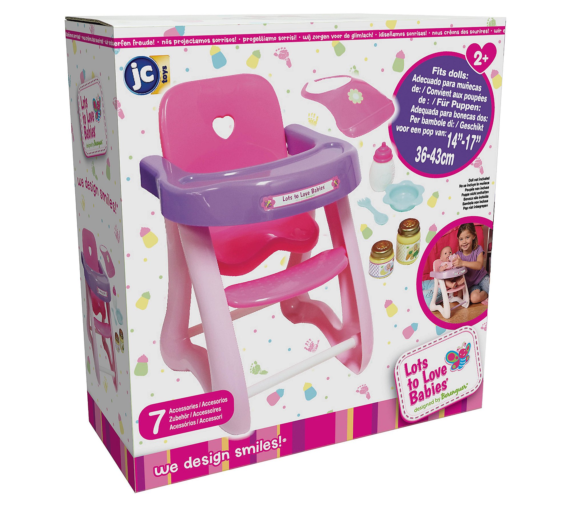 JC Toys For Keeps Playtime! Baby Doll High Chair and Accessories