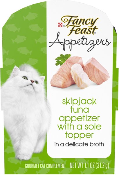 Fancy Feast Appetizers Skipjack Tuna with a Sole Topper Lickable Cat Treats