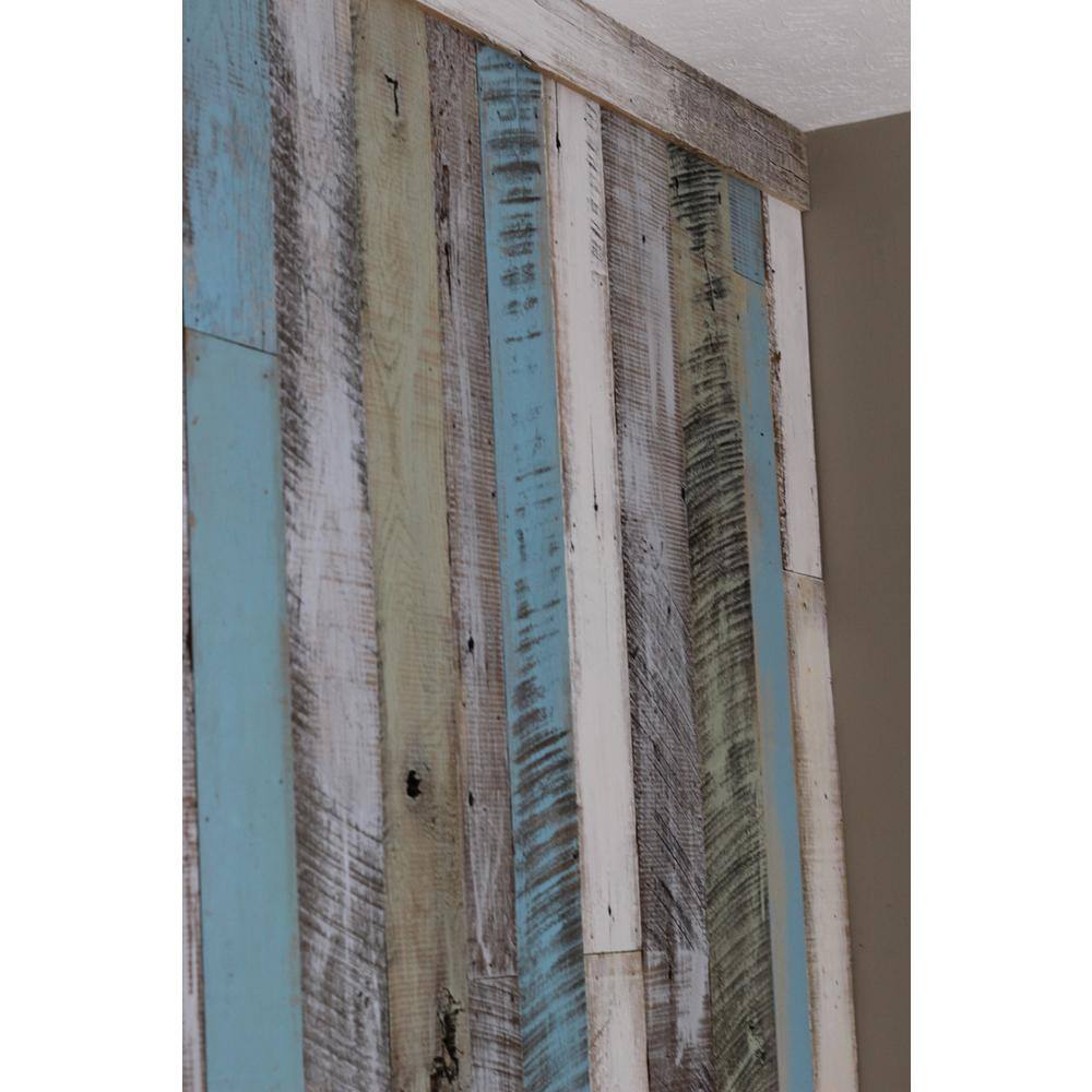 Vintage Timber 38 in. x 4 ft. Random Width 3 in.-5 in. Coastal Collection Reclaimed Planks Decorative Wall Panel (10.59 sq. ft.Pack) 2103