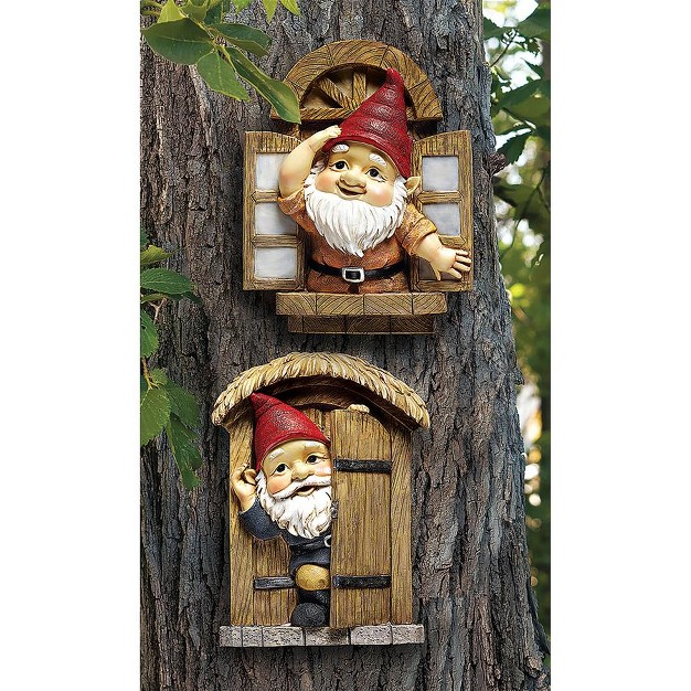 Design Toscano The Knothole Gnomes Garden Welcome Tree Sculpture Window amp Door Gnomes