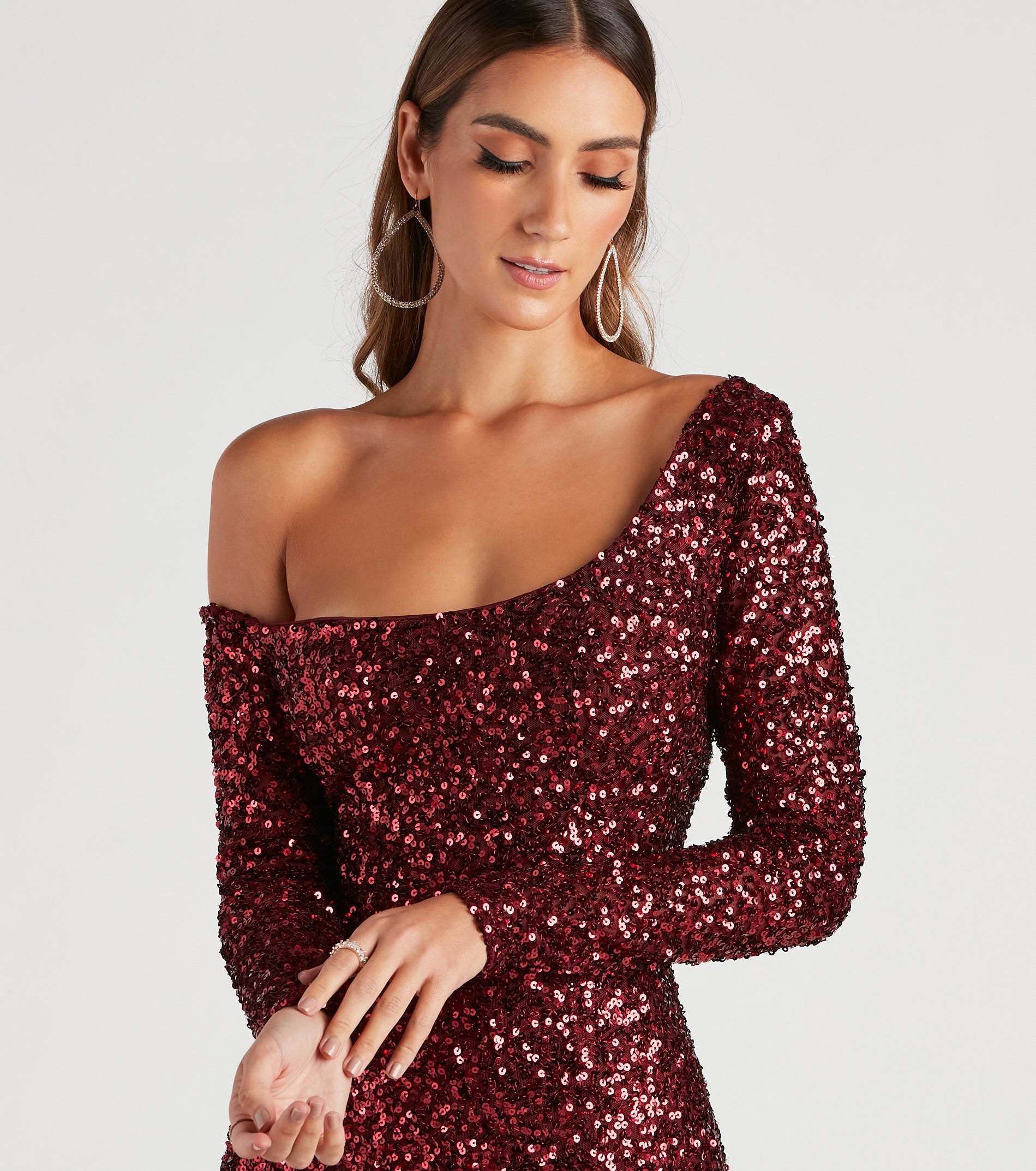 Wendy Sequin Off The Shoulder Dress