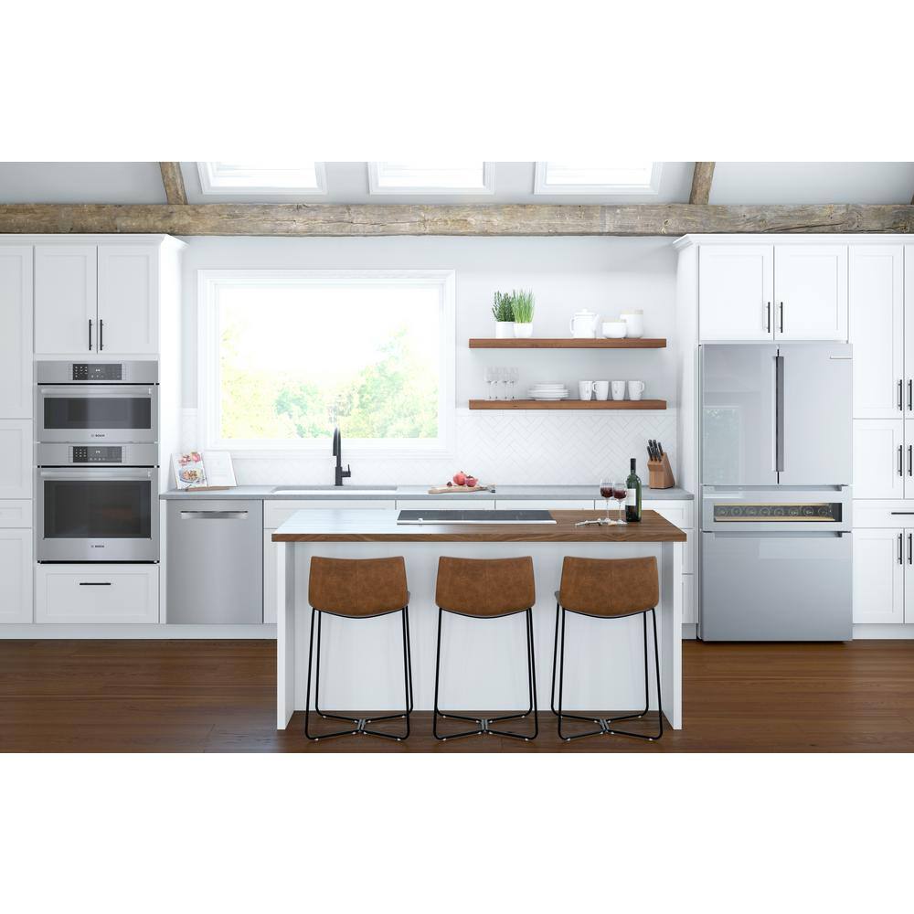 Bosch 800 Series 36 in. 21 cu. ft. Smart Counter Depth French Door Refrigerator in Stainless Steel with Beverage Cooler Drawer B36CL81ENG