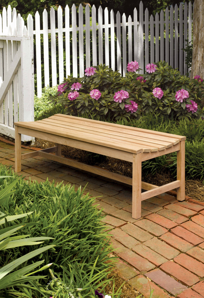 Oxford 5  x27Backless Bench  Natural   Transitional   Outdoor Benches   by Oxford Garden  Houzz