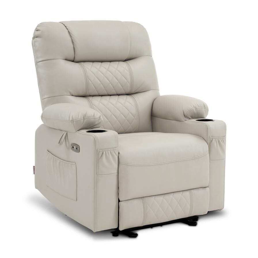 MCombo Electric Power Recliner Chair with Heat and Massage  Leather PR621