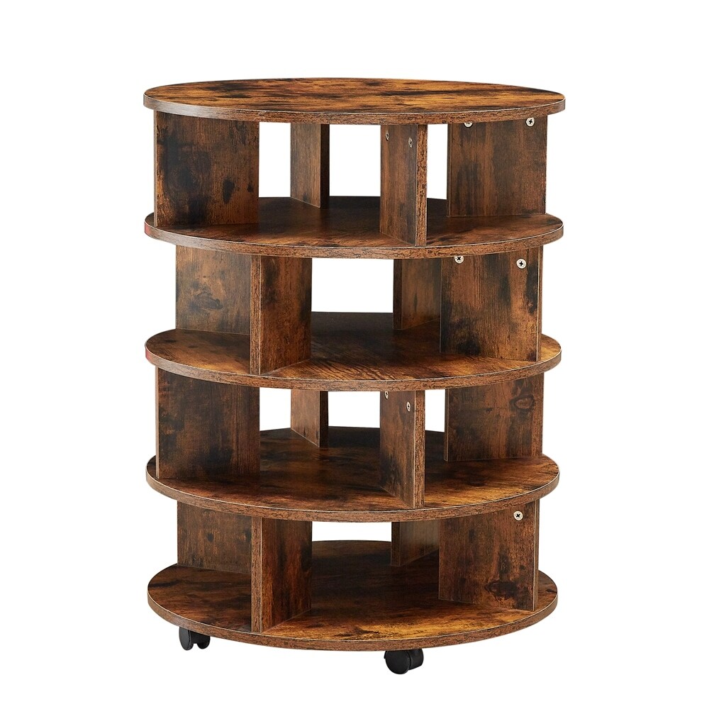 Round Pushable Wooden Shoe Cabinet