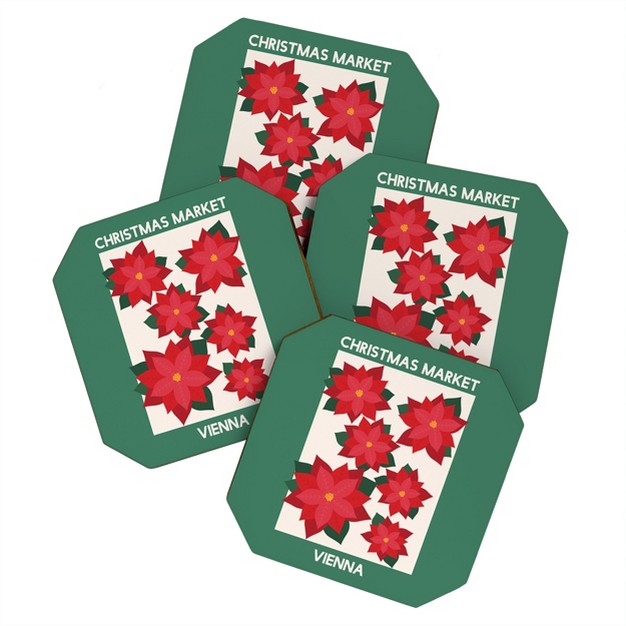 April Lane Art Vienna Christmas Market Coaster Set deny Designs