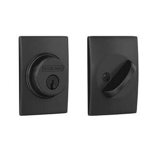 Schlage B60 Series Century Matte Black Single Cylinder Deadbolt Certified Highest for Security and Durability B60 N CEN 622