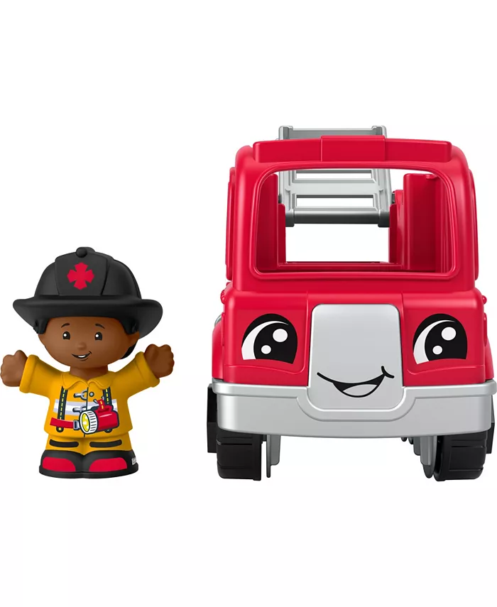 Fisher Price Little People Toy Firetruck and Firefighter Figure Set for Toddlers  2 Pieces