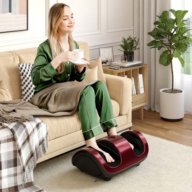 Shiatsu Foot Massager with Heat & Remote, Kneading & Rolling Feet/Leg/Calf/Arm/Ankle Electric Massage Machince