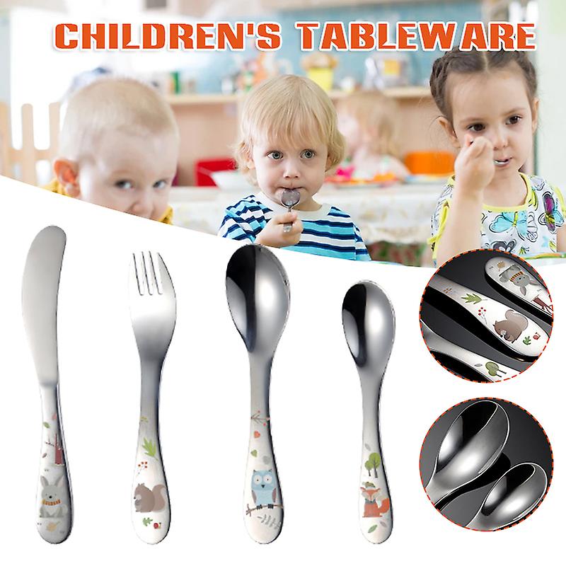 Children's Cutlery Set Portable Stainless Steel Tableware Practical Kitchen Gadgets For Home Picnic Camping New