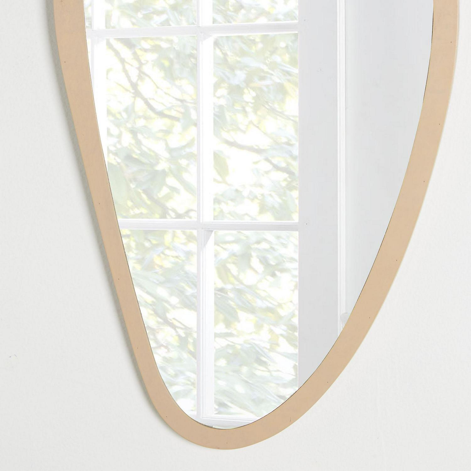 Patton Wall Decor 1421520 Light Wood Framed Organic Irregular Shaped Wall Accent Mirror  Crowdfused