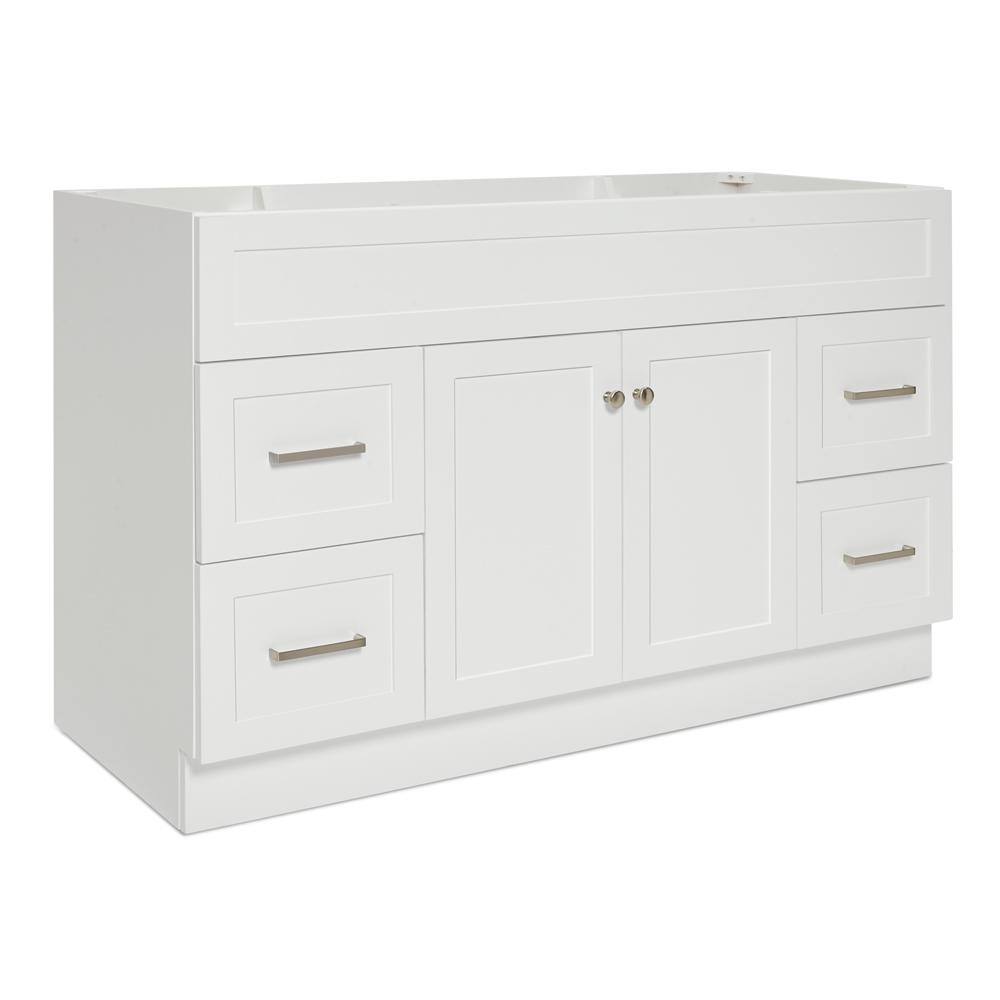 ARIEL Hamlet 54 in. W x 21.5 in. D x 33.5 in. H Bath Vanity Cabinet Only in White F055S-BC-WHT