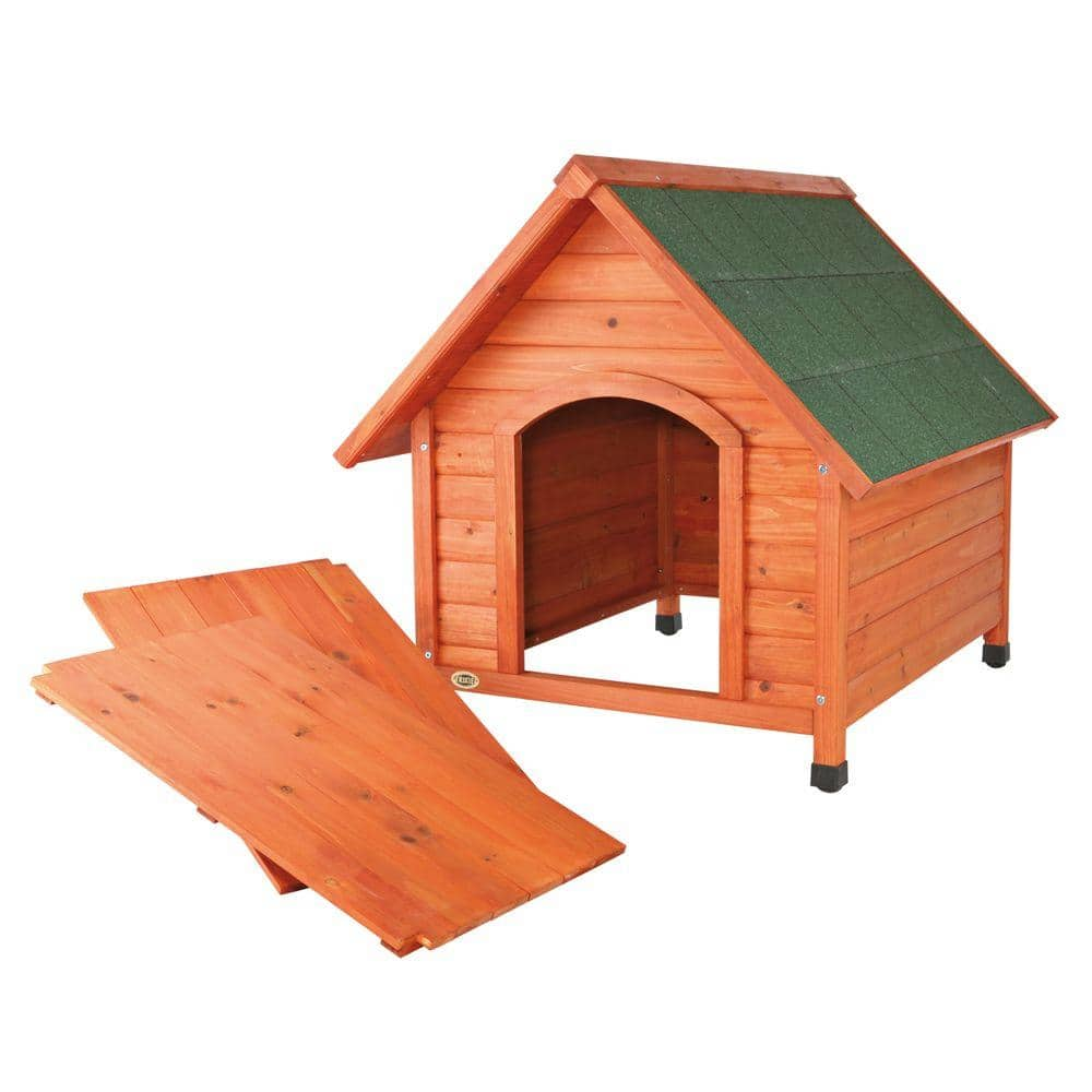 TRIXIE natura Cottage Dog House, Peaked Roof, Adjustable Legs, Brown, X-Large 39533