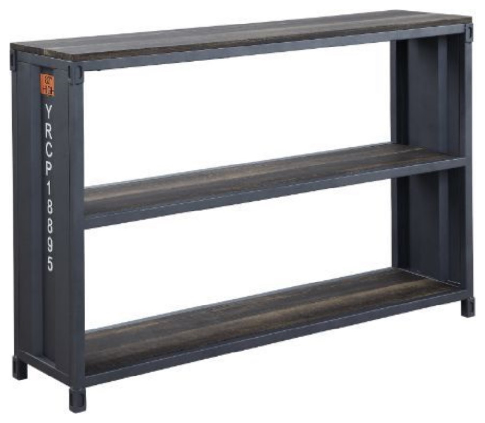 Ergode Bookshelf Weathered Oak and Gunmetal Finish   Industrial   Bookcases   by VirVentures  Houzz