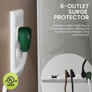 GoGreen Power 6 Outlet Surge Protector w 15 ft. Heavy Duty Cord GG-16315-15