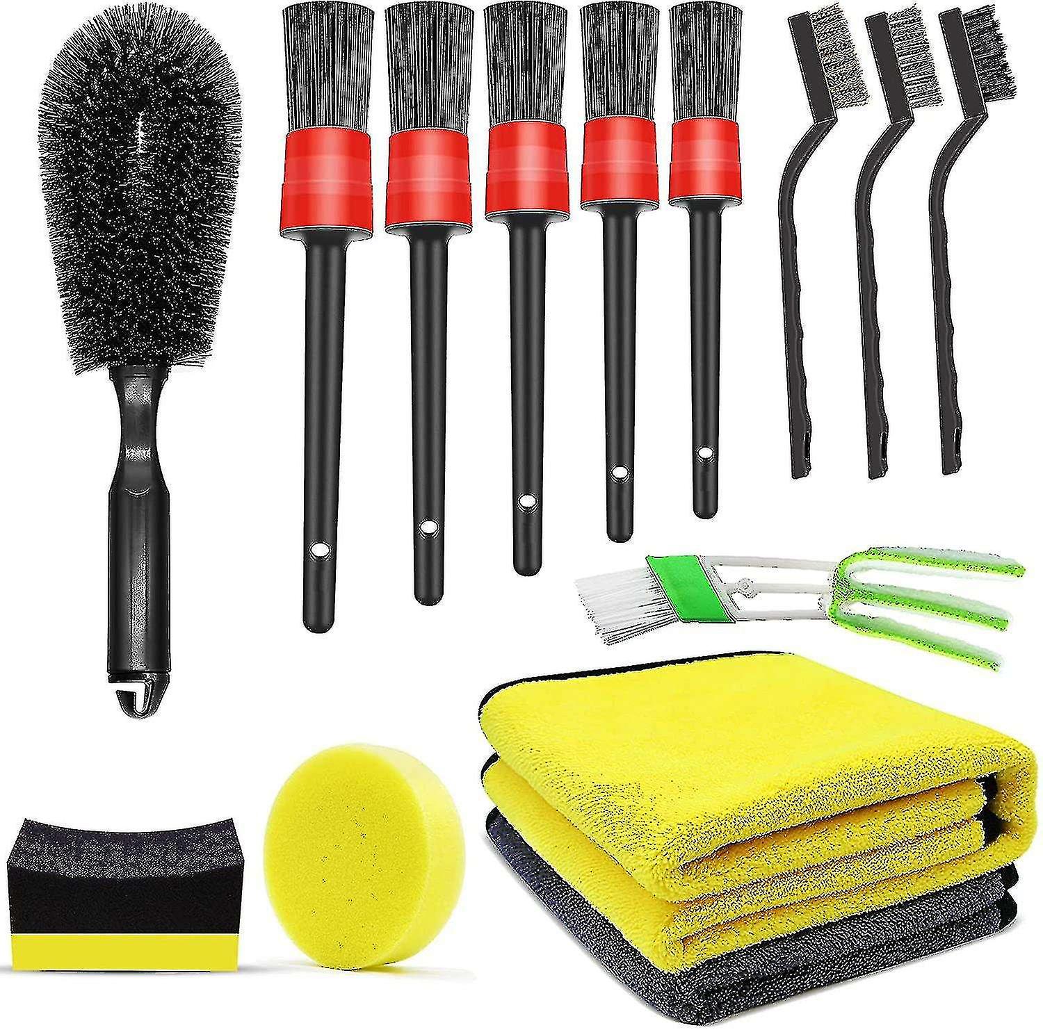 14 Pcs Car Detailing Kit With Car Detailing Brush Set， Car Detailing Brushes