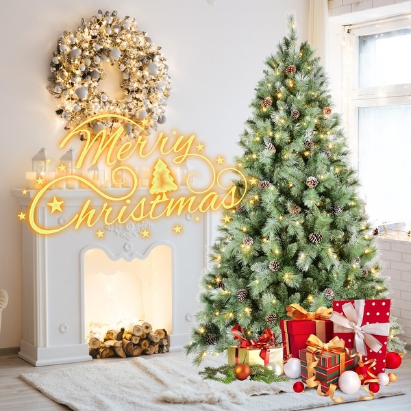 Spray White Christmas Tree with Decorations