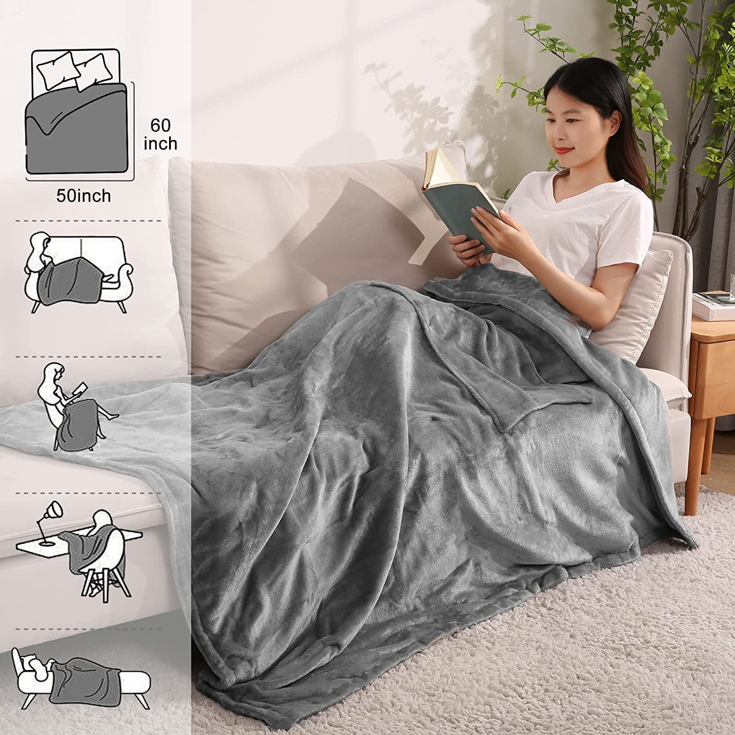 Heated Blanket Electric Throw - 50