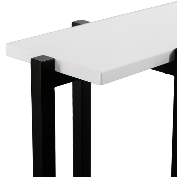 SEI Furniture Hedley Black w/ White Contemporary Narrow Console Table