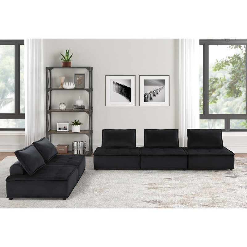 Anna Velvet 5 Pc Sofa and Loveseat