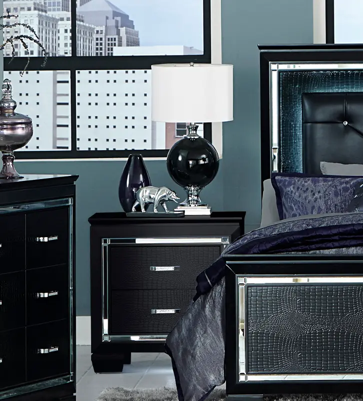 Allura Black Nightstand