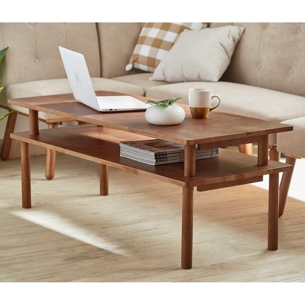 Wood Coffee Table with Storage - Wooden Coffee Tables for Living Room - Small Coffee Table - Center Table for Modern，