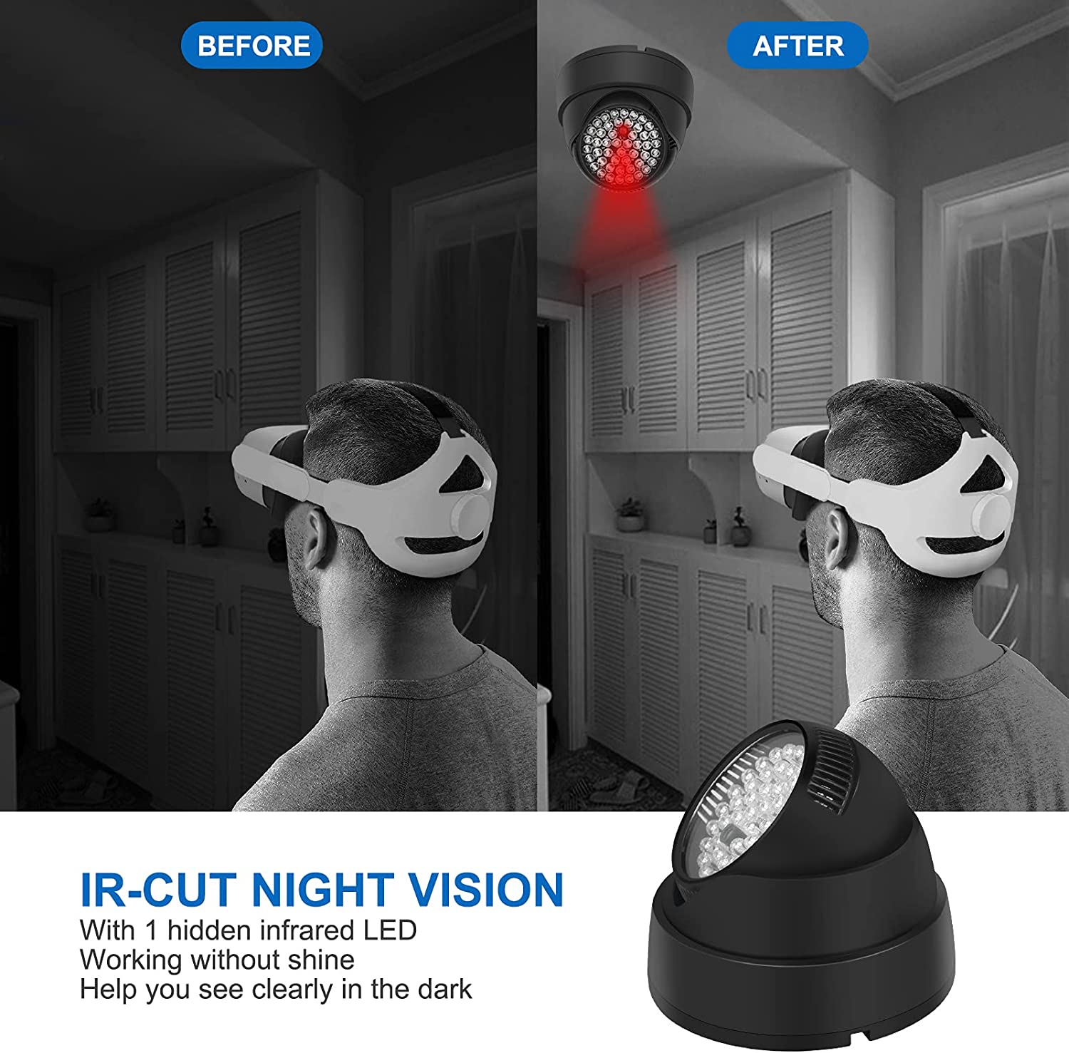 IR Illuminator Infrared Flood Light Compatible for Oculus Quest 2，Meta Quest， Hand Tracking Immersive No-Light