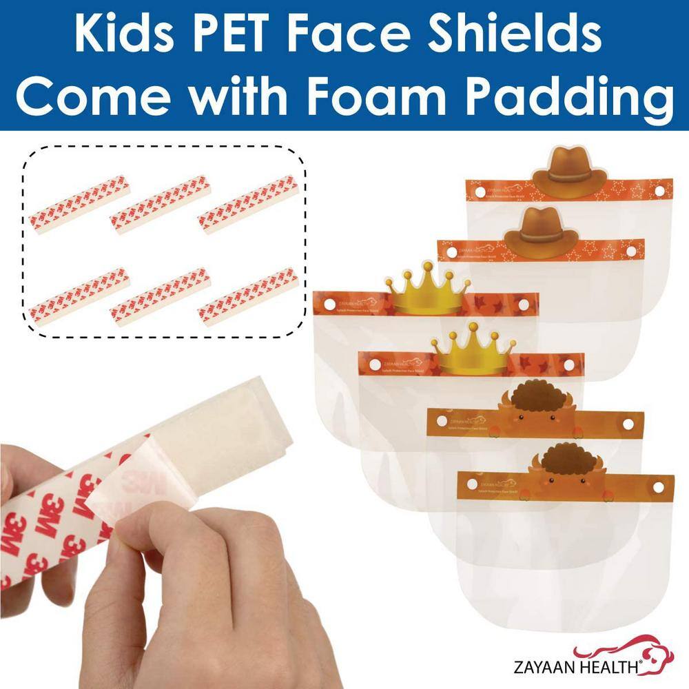 Zayaan Health Kids PET Face Shield Graphics for Kids Reusable and Disposable Safety Face Shield (6-Pack) BLZH-ES-KDFS-AS-6