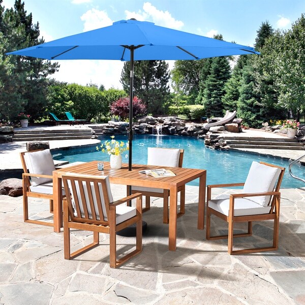 Weston Table with 4 Chairs and 10ft Auto Tilt Umbrella - 6 Piece Set - N/A -  - 37252528