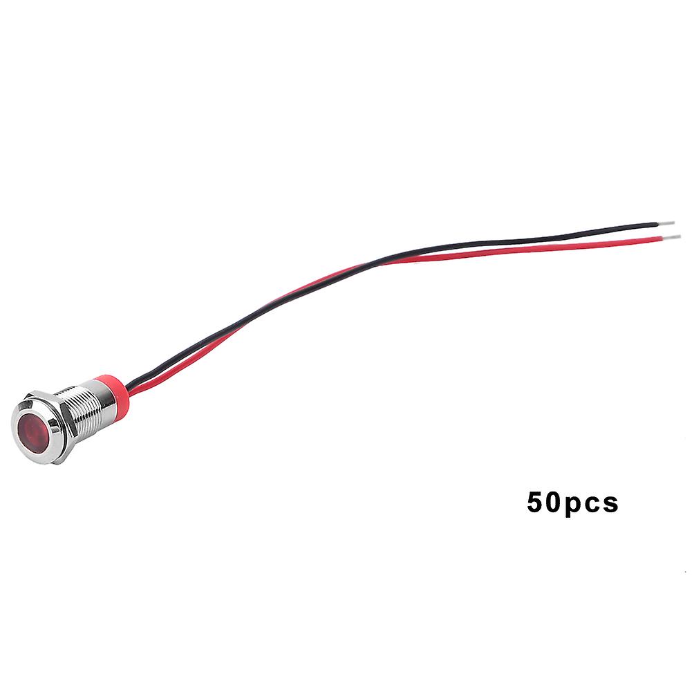 50pcs Ip65 Waterproof Bem-10c High Quality Metal Warning Led Light Indicator 10mm(red 12v)