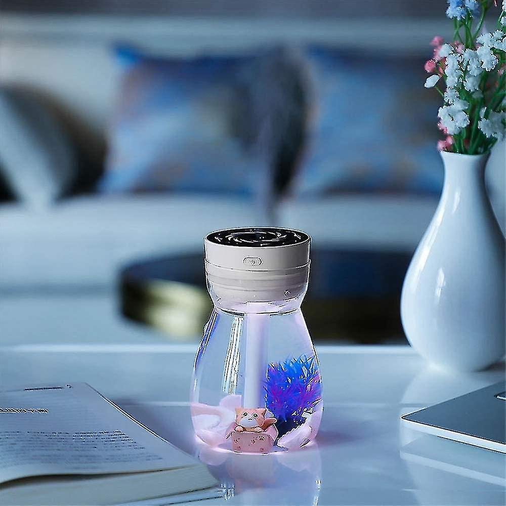 Cool And Cute Air Humidifier For Office， Bedroom， With Led Light， White