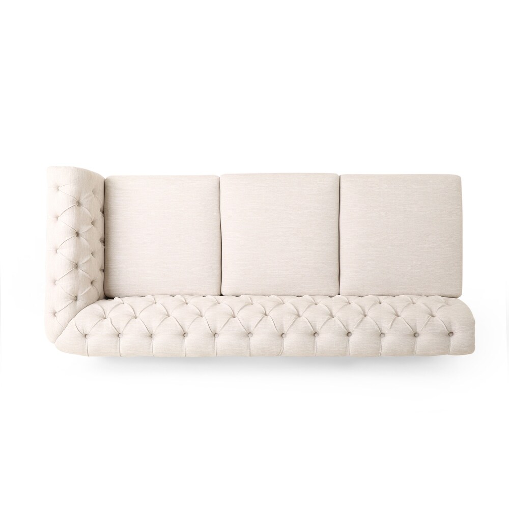 Castalia Chesterfield Tufted 7 seat Sectional Sofa by Christopher Knight Home   114.00\