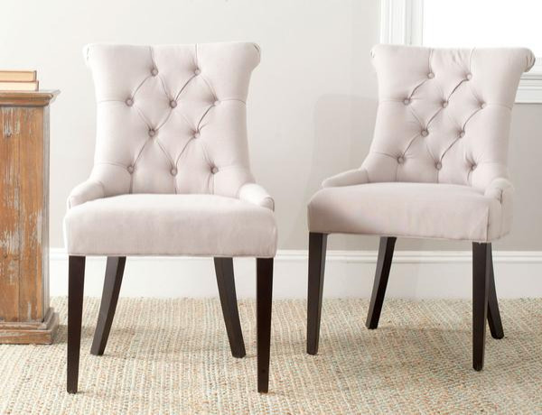 Randi 20 quotH Tufted Side Chair Set of 2 Taupe   Transitional   Dining Chairs   by Virgil Stanis Design  Houzz