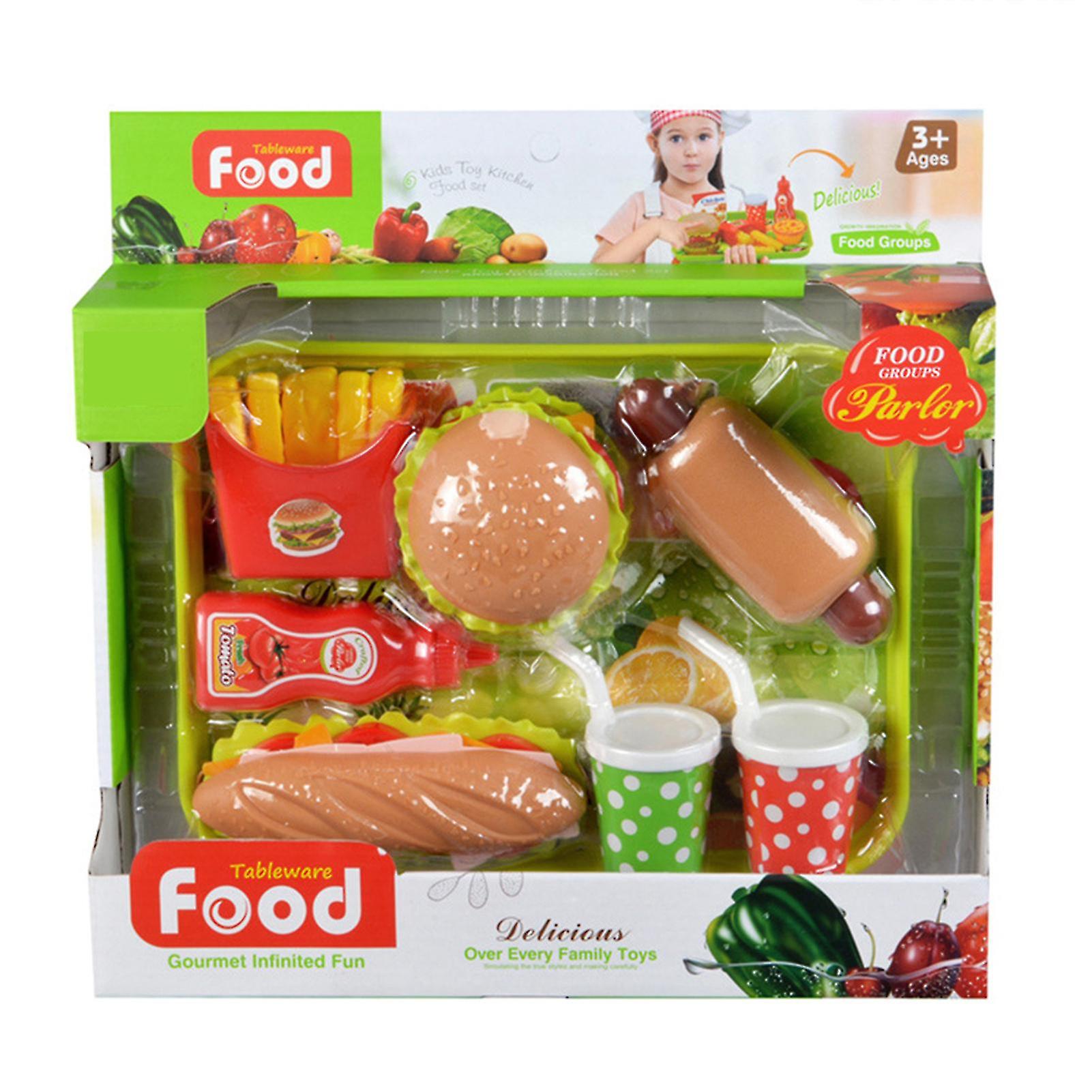 Children Simulation Burger Toys Set Diy Hot Dog Making Pretend Play Props