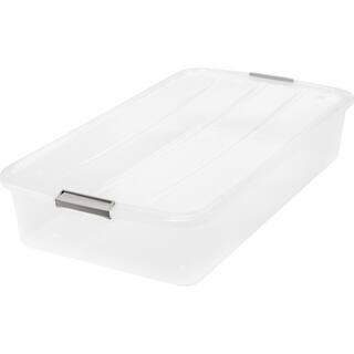 IRIS 50 Qt. Underbed Buckle Up Storage Box in Clear 100802