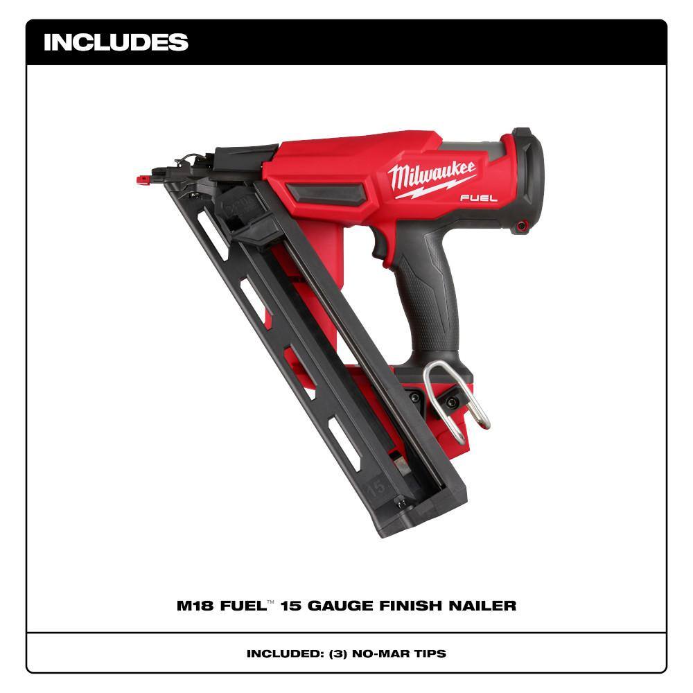 MW M18 FUEL 18-Volt Lithium-Ion Brushless Cordless Gen II 15-Gauge Angled Finish Nailer (Tool-Only) 2839-20