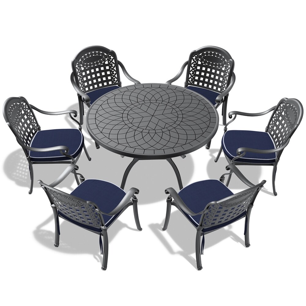 7 Piece Outdoor Dining Table Set for Patio