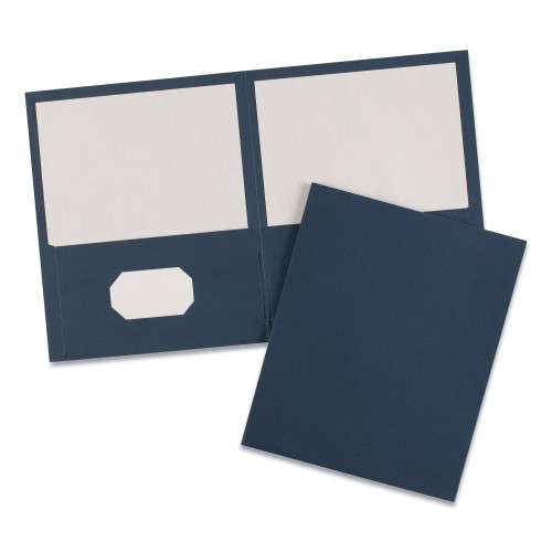 Avery Two-Pocket Folder， 40-Sheet Capacity， Dark Blue， 25/Box (47985)