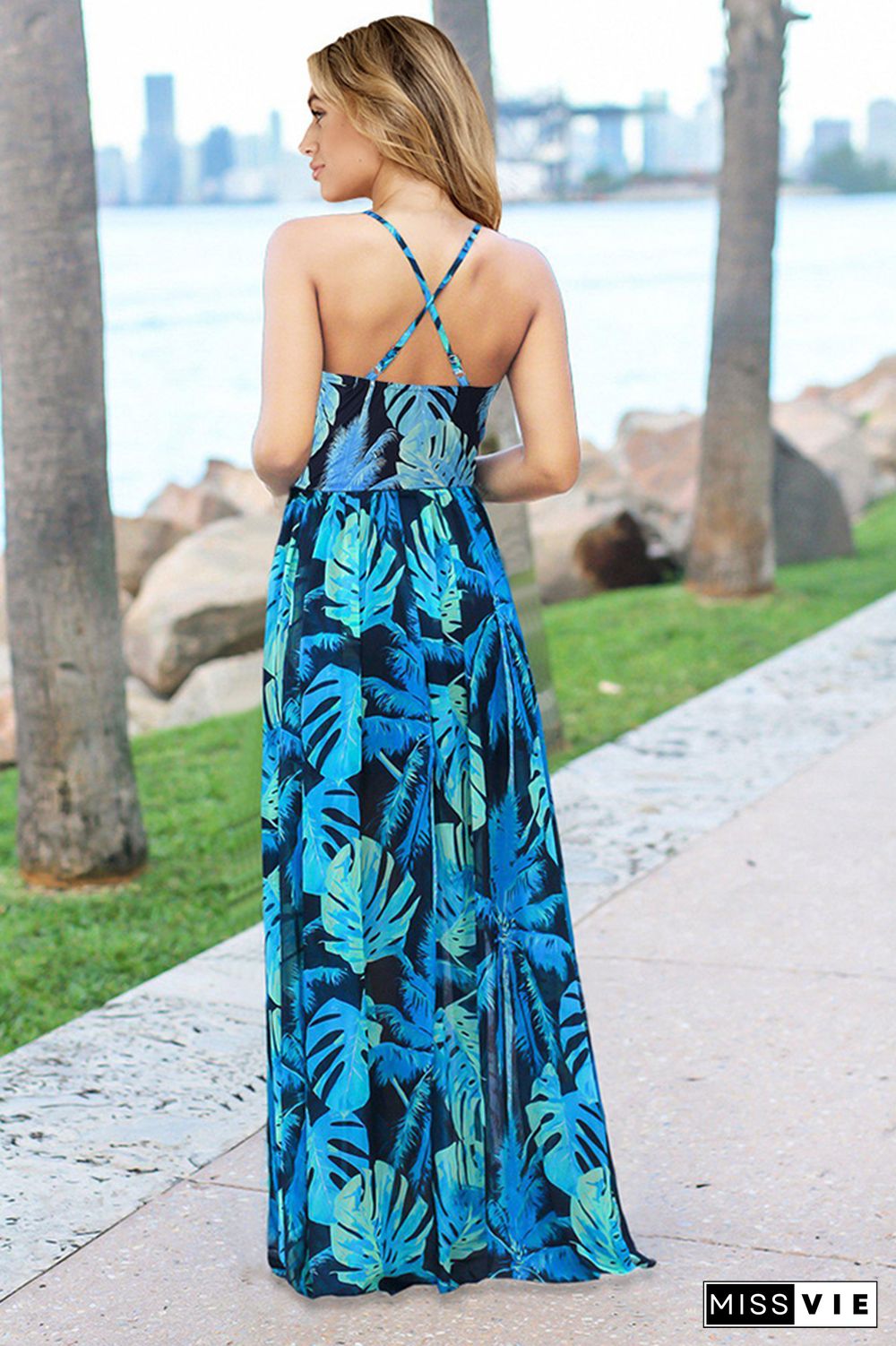 Blue Bohemia Strap Maxi Dress