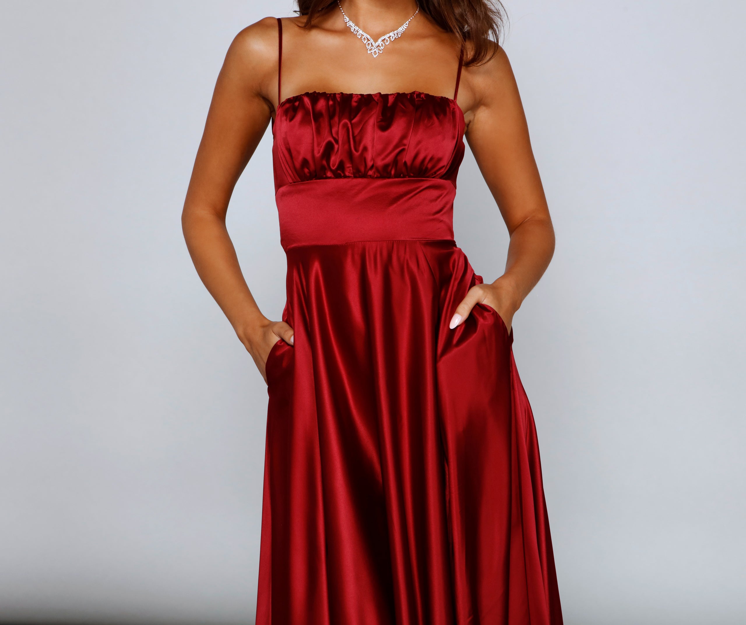 Jenny A-Line Satin Formal Dress