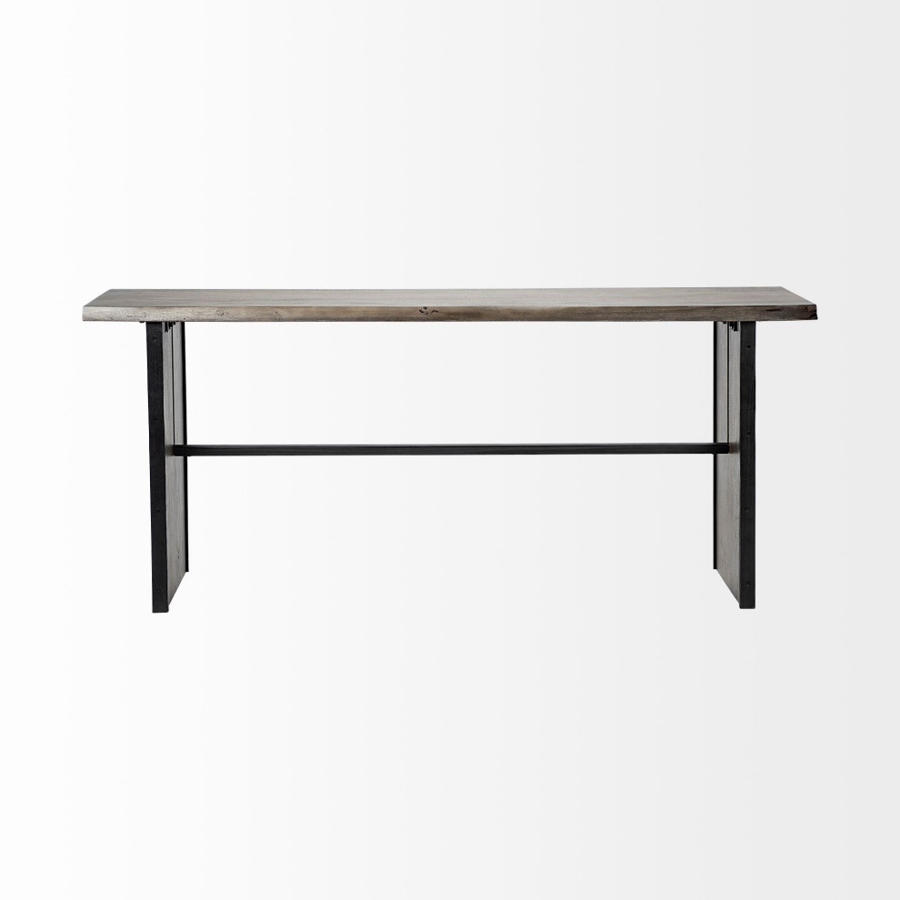 Ledger II Medium Brown Live Edge Solid Wood Console Table   Transitional   Console Tables   by HedgeApple  Houzz