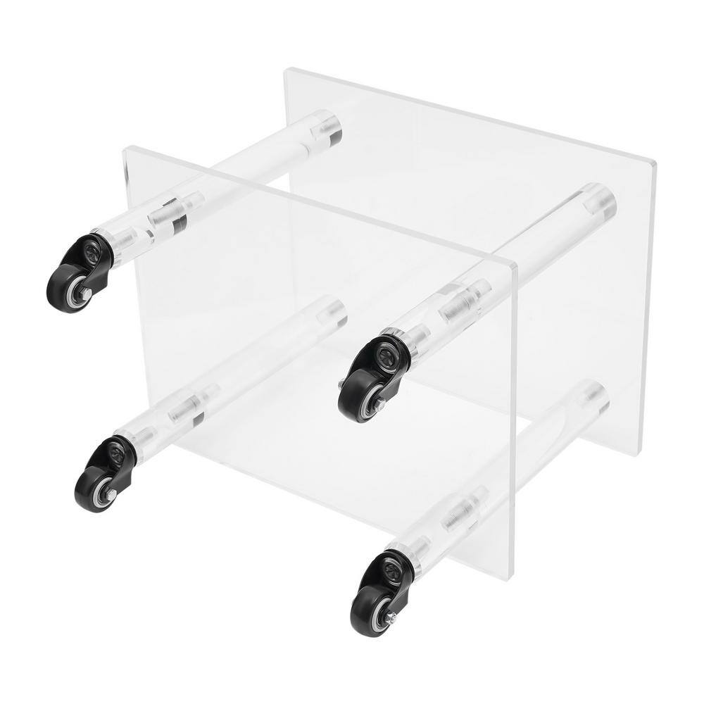 YIYIBYUS 2-Tier Acrylic 4-Wheeled Under Desk Printer Stand in Clear BGQHODV9WDFKH