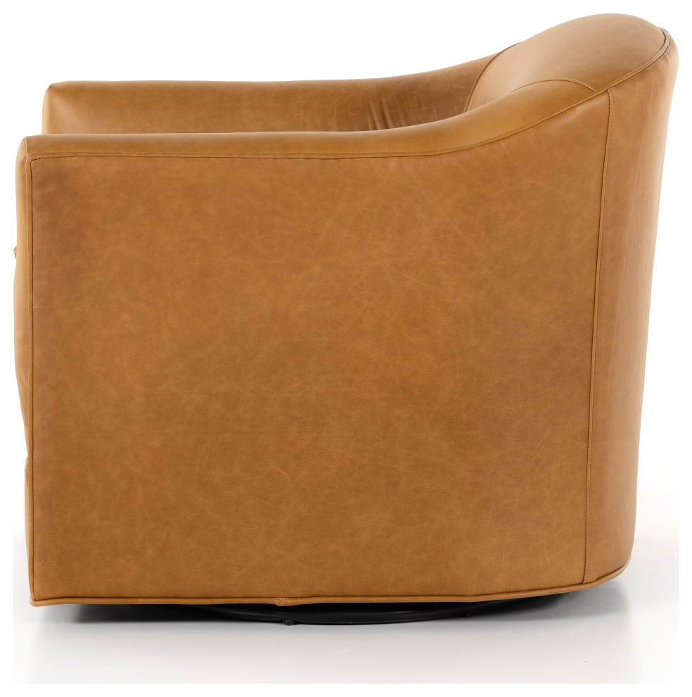 Quinton Swivel Chair Ontario Camel   Contemporary   Armchairs And Accent Chairs   by Four Hands  Houzz