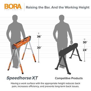 BORA 30 in. to 36 in. Steel Speed Horse XT Adjustable Height Sawhorse with Auto Release Legs (2-Pack) PM-4550T